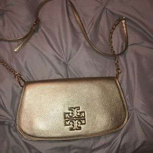 Retired Tory Burch gold Britten crossbody